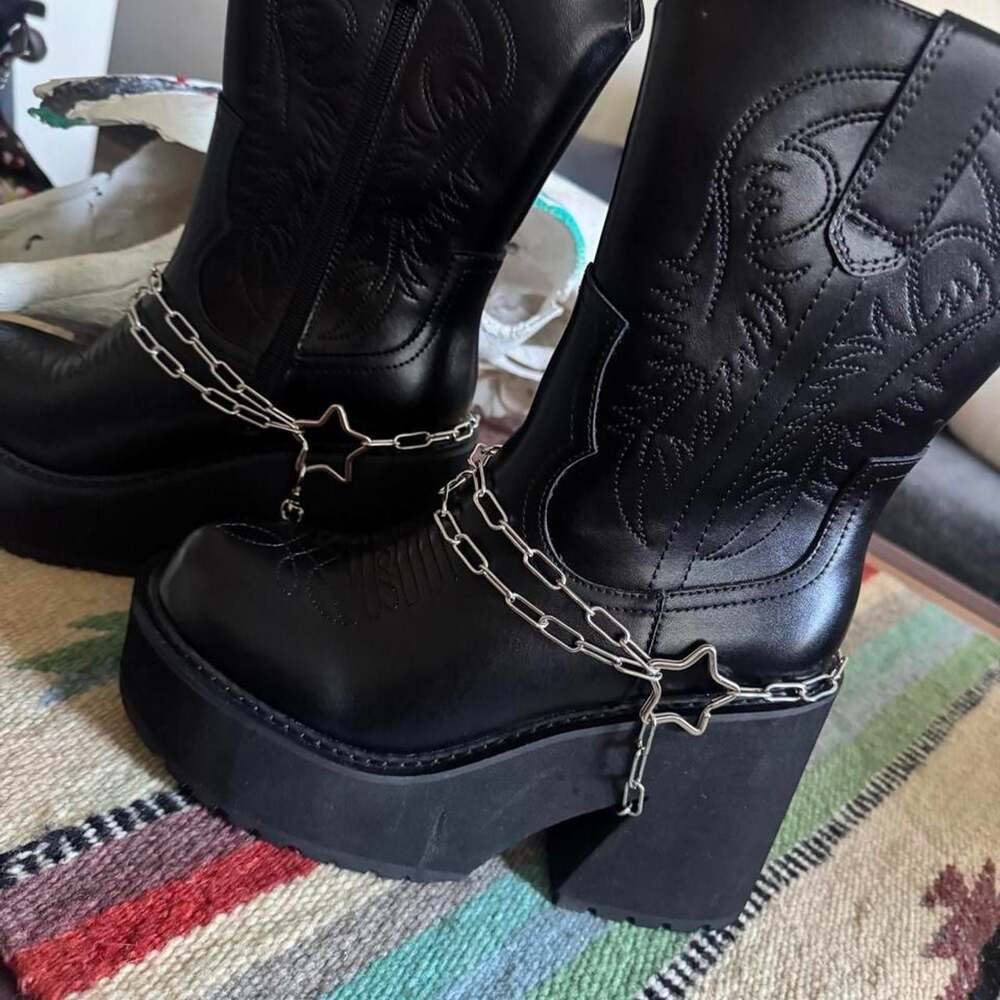 Custom Goth Star Chain Boot Harness Accessory